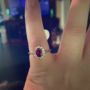 Garnet and white topaz